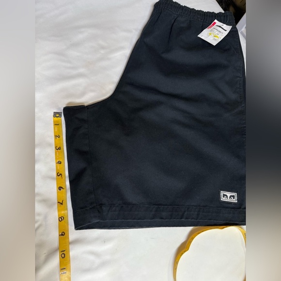 OBEY Men's Black elastic waist shorts size L - Picture 2 of 11
